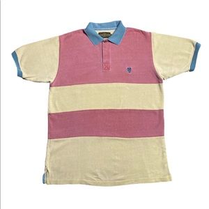 Vintage Guiness Striped Polo Large Shirt